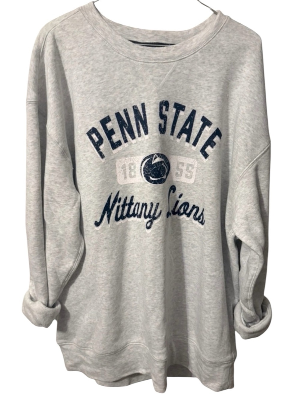 Penn State Oversized Light Gray Crewneck Sweatshirt